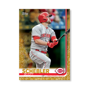 2019 Topps Series 1 Baseball Scott Schebler Base Poster - #'d to 1- artbble-pos-19tbb1-1083-gold-s