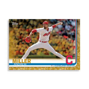2019 Topps Series 1 Baseball Andrew Miller Base Poster - #'d to 1- artbble-pos-19tbb1-1085-gold-s