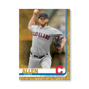2019 Topps Series 1 Baseball Cody Allen Base Poster - #'d to 1- artbble-pos-19tbb1-1086-gold-s