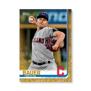 2019 Topps Series 1 Baseball Trevor Bauer Base Poster - #'d to 1- artbble-pos-19tbb1-1093-gold-s