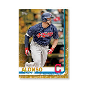 2019 Topps Series 1 Baseball Yonder Alonso Base Poster - #'d to 1- artbble-pos-19tbb1-1095-gold-s