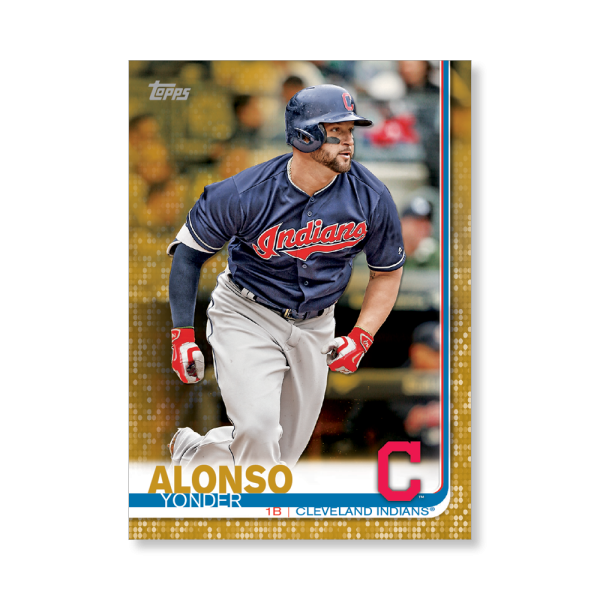 2019 Topps Series 1 Baseball Yonder Alonso Base Poster - #'d to 1- artbble-pos-19tbb1-1095-gold-s
