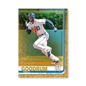 2019 Topps Series 1 Baseball Niko Goodrum Base Poster - #'d to 1- artbble-pos-19tbb1-1109-gold-s