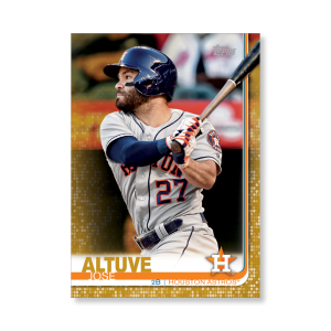2019 Topps Series 1 Baseball Jose Altuve Base Poster - #'d to 1- artbble-pos-19tbb1-1116-gold-s