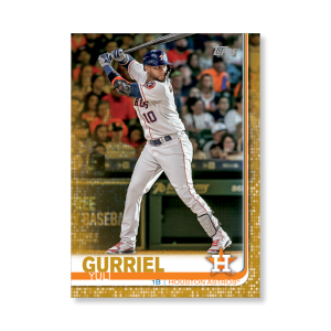 2019 Topps Series 1 Baseball Yuli Gurriel Base Poster - #'d to 1- artbble-pos-19tbb1-1119-gold-s