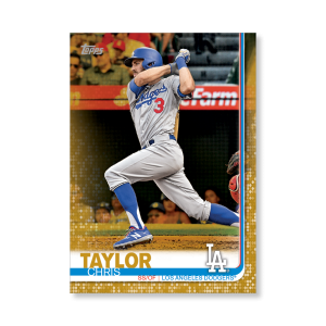 2019 Topps Series 1 Baseball Chris Taylor Base Poster - #'d to 1- artbble-pos-19tbb1-1128-gold-s