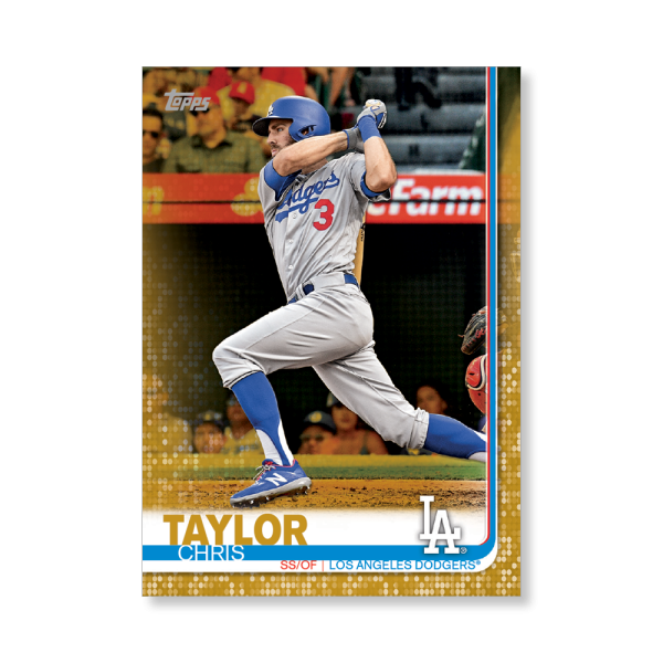 2019 Topps Series 1 Baseball Chris Taylor Base Poster - #'d to 1- artbble-pos-19tbb1-1128-gold-s