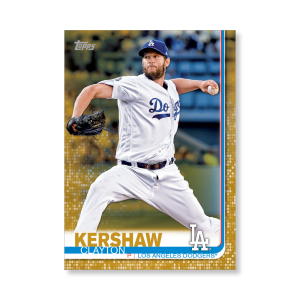 2019 Topps Series 1 Baseball Clayton Kershaw Base Poster - #'d to 1- artbble-pos-19tbb1-1129-gold-s