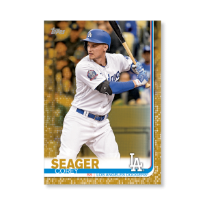 2019 Topps Series 1 Baseball Corey Seager Base Poster - #'d to 1- artbble-pos-19tbb1-1130-gold-s