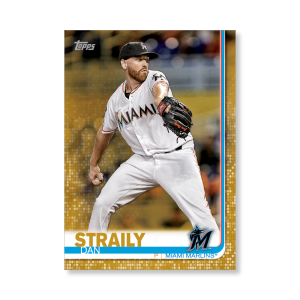 2019 Topps Series 1 Baseball Dan Straily Base Poster - #'d to 1- artbble-pos-19tbb1-1138-gold-s