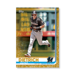 2019 Topps Series 1 Baseball Derek Dietrich Base Poster - #'d to 1- artbble-pos-19tbb1-1141-gold-s