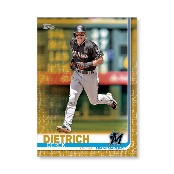 2019 Topps Series 1 Baseball Derek Dietrich Base Poster - #'d to 1- artbble-pos-19tbb1-1141-gold-s