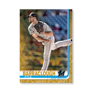 2019 Topps Series 1 Baseball Kyle Barraclough Base Poster - #'d to 1- artbble-pos-19tbb1-1142-gold-s