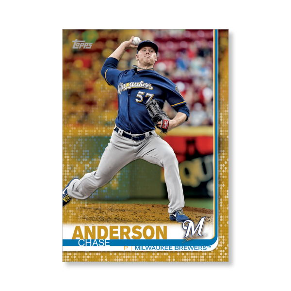 2019 Topps Series 1 Baseball Chase Anderson Base Poster - #'d to 1- artbble-pos-19tbb1-1145-gold-s