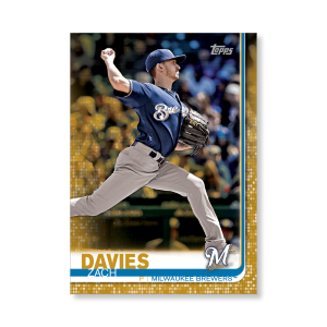 2019 Topps Series 1 Baseball Zach Davies Base Poster - #'d to 1- artbble-pos-19tbb1-1152-gold-s