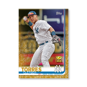 2019 Topps Series 1 Baseball Gleyber Torres Base Poster - #'d to 1- artbble-pos-19tbb1-1175-gold-s