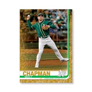 2019 Topps Series 1 Baseball Matt Chapman Base Poster - #'d to 1- artbble-pos-19tbb1-1183-gold-s