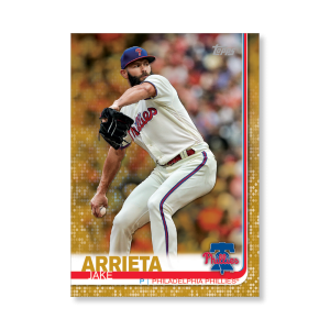 2019 Topps Series 1 Baseball Jake Arrieta Base Poster - #'d to 1- artbble-pos-19tbb1-1192-gold-s