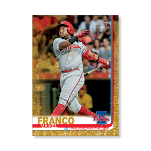 2019 Topps Series 1 Baseball Maikel Franco Base Poster - #'d to 1- artbble-pos-19tbb1-1193-gold-s