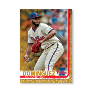 2019 Topps Series 1 Baseball Seranthony Dominguez Base Poster - #'d to 1- artbble-pos-19tbb1-1197-gold-s