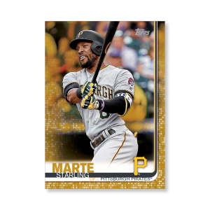2019 Topps Series 1 Baseball Starling Marte Base Poster - #'d to 1- artbble-pos-19tbb1-1206-gold-s