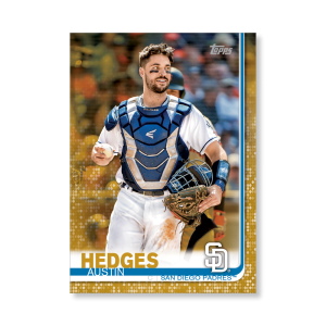 2019 Topps Series 1 Baseball Austin Hedges Base Poster - #'d to 1- artbble-pos-19tbb1-1207-gold-s
