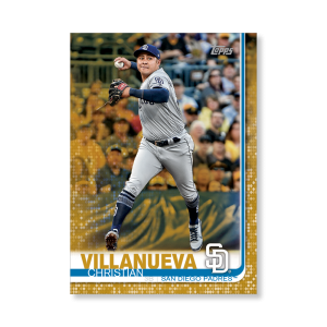 2019 Topps Series 1 Baseball Christian Villanueva Base Poster - #'d to 1- artbble-pos-19tbb1-1208-gold-s