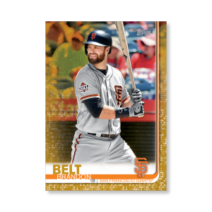 2019 Topps Series 1 Baseball Brandon Belt Base Poster - #'d to 1- artbble-pos-19tbb1-1217-gold-s
