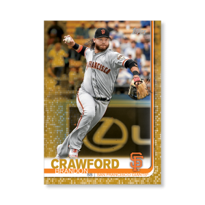 2019 Topps Series 1 Baseball Brandon Crawford Base Poster - #'d to 1- artbble-pos-19tbb1-1218-gold-s