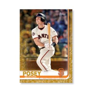 2019 Topps Series 1 Baseball Buster Posey Base Poster - #'d to 1- artbble-pos-19tbb1-1219-gold-s