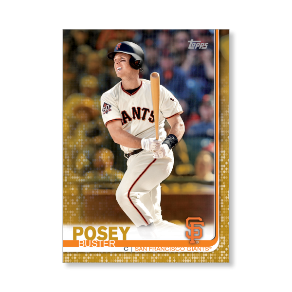 2019 Topps Series 1 Baseball Buster Posey Base Poster - #'d to 1- artbble-pos-19tbb1-1219-gold-s