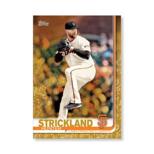 2019 Topps Series 1 Baseball Hunter Strickland Base Poster - #'d to 1- artbble-pos-19tbb1-1221-gold-s