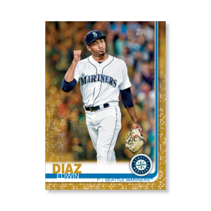 2019 Topps Series 1 Baseball Edwin Diaz Base Poster - #'d to 1- artbble-pos-19tbb1-1226-gold-s