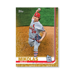 2019 Topps Series 1 Baseball Miles Mikolas Base Poster - #'d to 1- artbble-pos-19tbb1-1239-gold-s