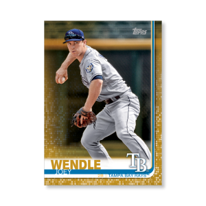 2019 Topps Series 1 Baseball Joey Wendle Base Poster - #'d to 1- artbble-pos-19tbb1-1245-gold-s