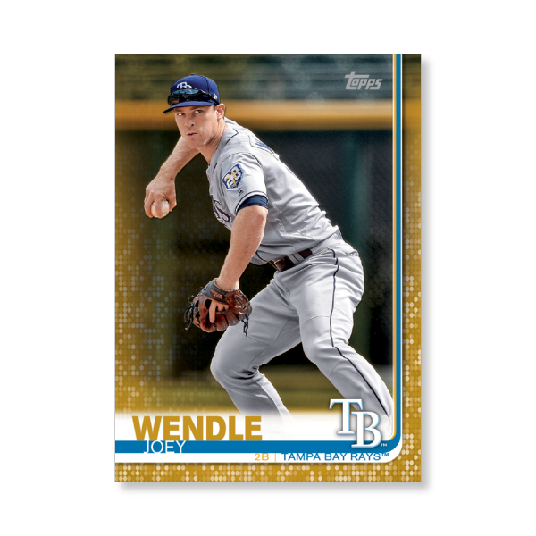 2019 Topps Series 1 Baseball Joey Wendle Base Poster - #'d to 1- artbble-pos-19tbb1-1245-gold-s