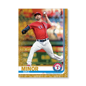 2019 Topps Series 1 Baseball Mike Minor Base Poster - #'d to 1- artbble-pos-19tbb1-1255-gold-s
