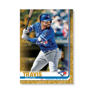 2019 Topps Series 1 Baseball Devon Travis Base Poster - #'d to 1- artbble-pos-19tbb1-1260-gold-s