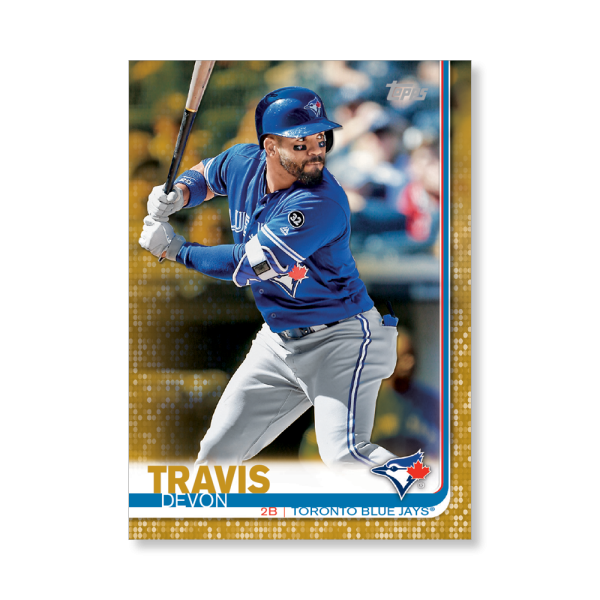 2019 Topps Series 1 Baseball Devon Travis Base Poster - #'d to 1- artbble-pos-19tbb1-1260-gold-s