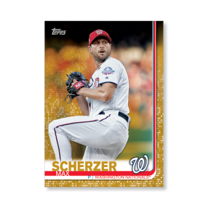 2019 Topps Series 1 Baseball Max Scherzer Base Poster - #'d to 1- artbble-pos-19tbb1-1273-gold-s