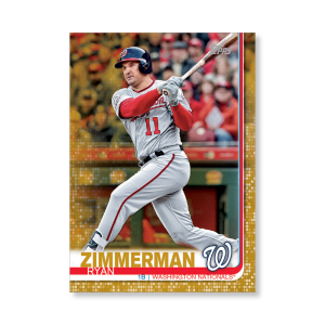 2019 Topps Series 1 Baseball Ryan Zimmerman Base Poster - #'d to 1- artbble-pos-19tbb1-1275-gold-s