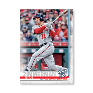 2019 Topps Series 1 Baseball Ryan Zimmerman Base Poster - #'d to 99- artbble-pos-19tbb1-1275-s
