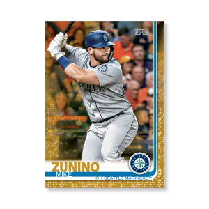 2019 Topps Series 1 Baseball Mike Zunino Base Poster - #'d to 1- artbble-pos-19tbb1-1282-gold-s