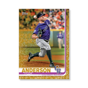 2019 Topps Series 1 Baseball Tyler Anderson Base Poster - #'d to 1- artbble-pos-19tbb1-1285-gold-s