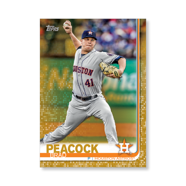 2019 Topps Series 1 Baseball Brad Peacock Base Poster - #'d to 1- artbble-pos-19tbb1-1292-gold-s