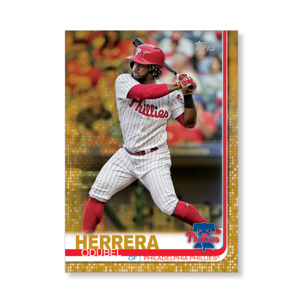 2019 Topps Series 1 Baseball Odubel Herrera Base Poster - #'d to 1- artbble-pos-19tbb1-1298-gold-s