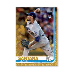 2019 Topps Series 1 Baseball Dennis Santana Base Poster - #'d to 1- artbble-pos-19tbb1-1402-gold-s