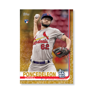 2019 Topps Series 1 Baseball Daniel Poncedeleon Base Poster - #'d to 1- artbble-pos-19tbb1-1406-gold-s