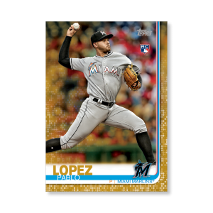 2019 Topps Series 1 Baseball Pablo Lopez Base Poster - #'d to 1- artbble-pos-19tbb1-1428-gold-s