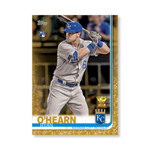 2019 Topps Series 1 Baseball Ryan O'Hearn Base Poster - #'d to 1- artbble-pos-19tbb1-1430-gold-s
